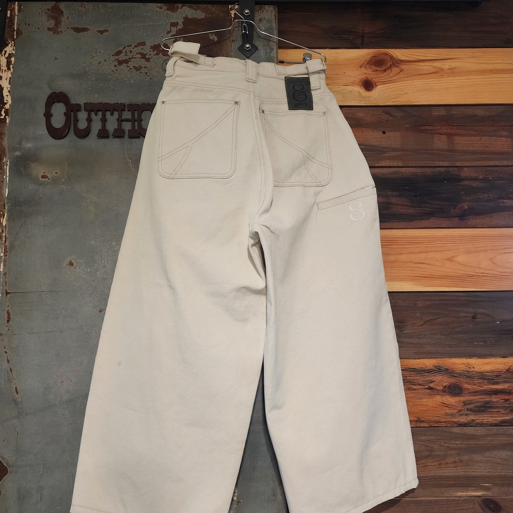 Men's Wide Leg Pants W 16 Inch Riser  By Etelier Gallery. Made With 16 Oz Canvus - Picture 4 of 7